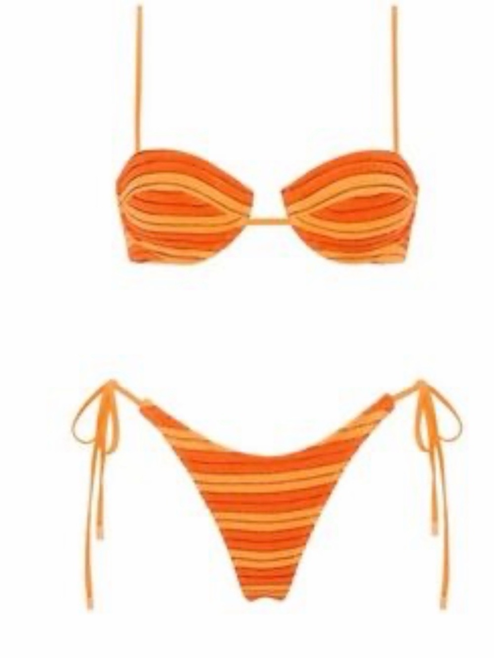 Triangl Vinca Striped Orange Tie-Side Bikini Set XS